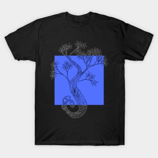 Blue Square Ink Tree T-Shirt